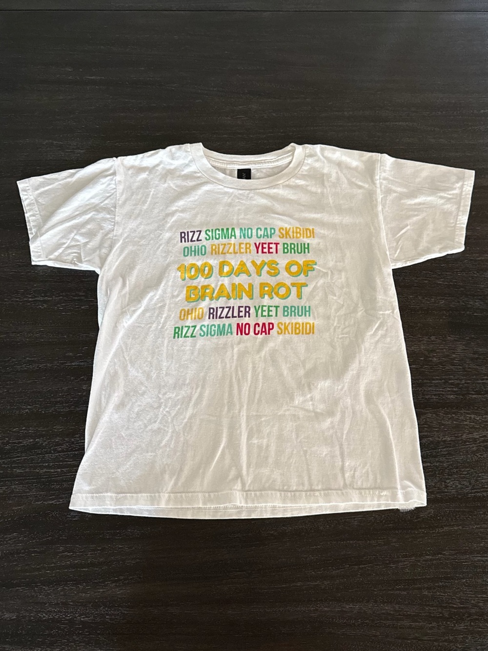 Gildan Youth Medium 100 Days of School T-shirt White